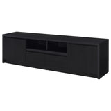 Top view of Winfield 78-inch TV stand with cables