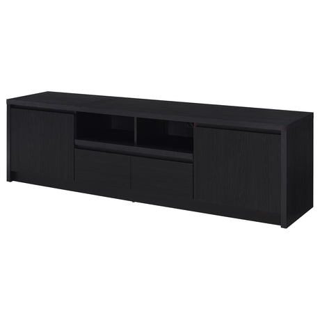 Top view of Winfield 78-inch TV stand with cables