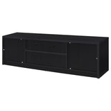 Winfield TV stand with media devices on open shelf