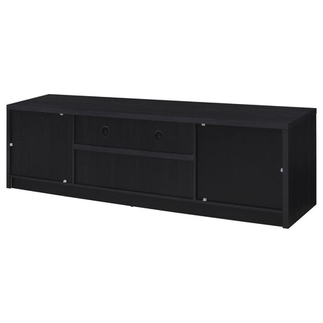 Winfield TV stand with media devices on open shelf