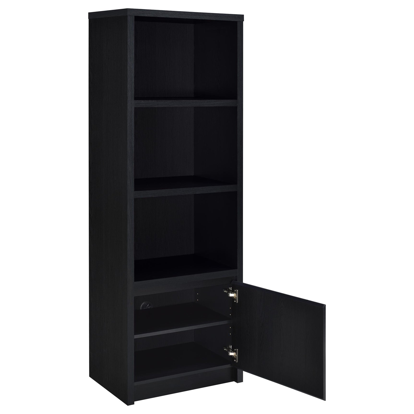 Close-up of black scratch-resistant melamine finish