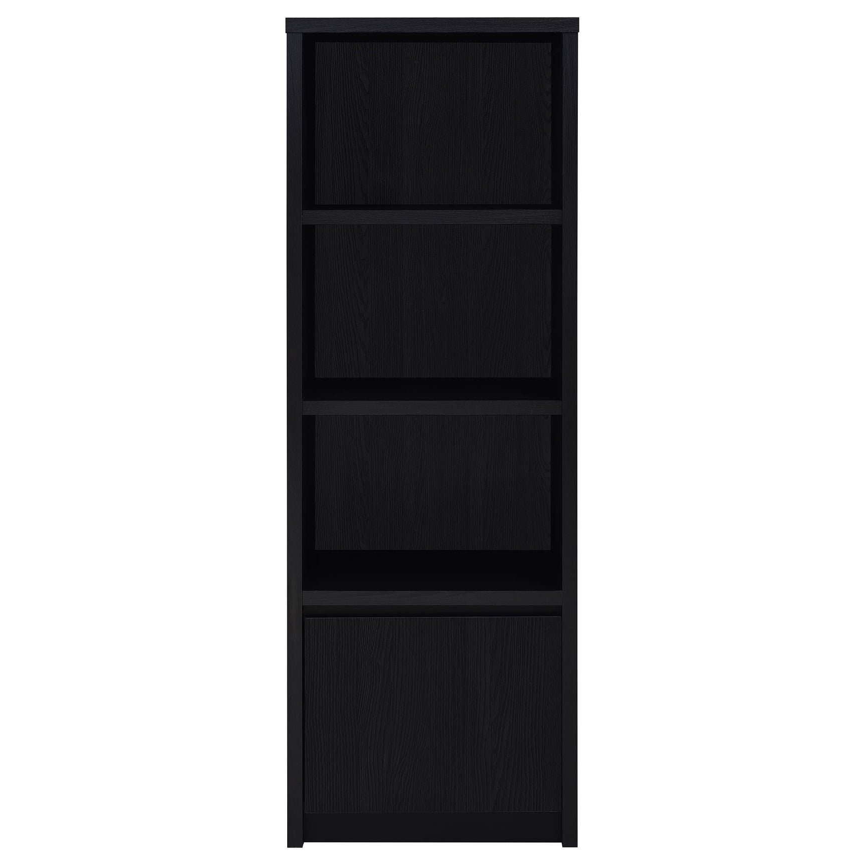 Open bottom cabinet door of Winfield media tower
