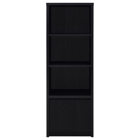 Open bottom cabinet door of Winfield media tower