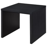 Close-up of melamine glossy finish on side table