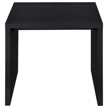 Side view of black end table