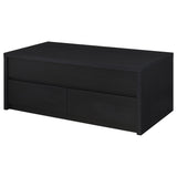 Knapp Coffee Table close-up of black melamine finish