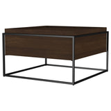 Fulton coffee table hidden storage compartment open