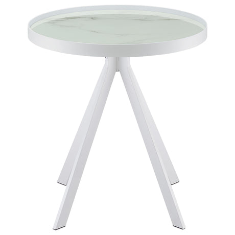 Briggs end side table angled from above