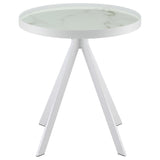 Briggs modern round end table side view