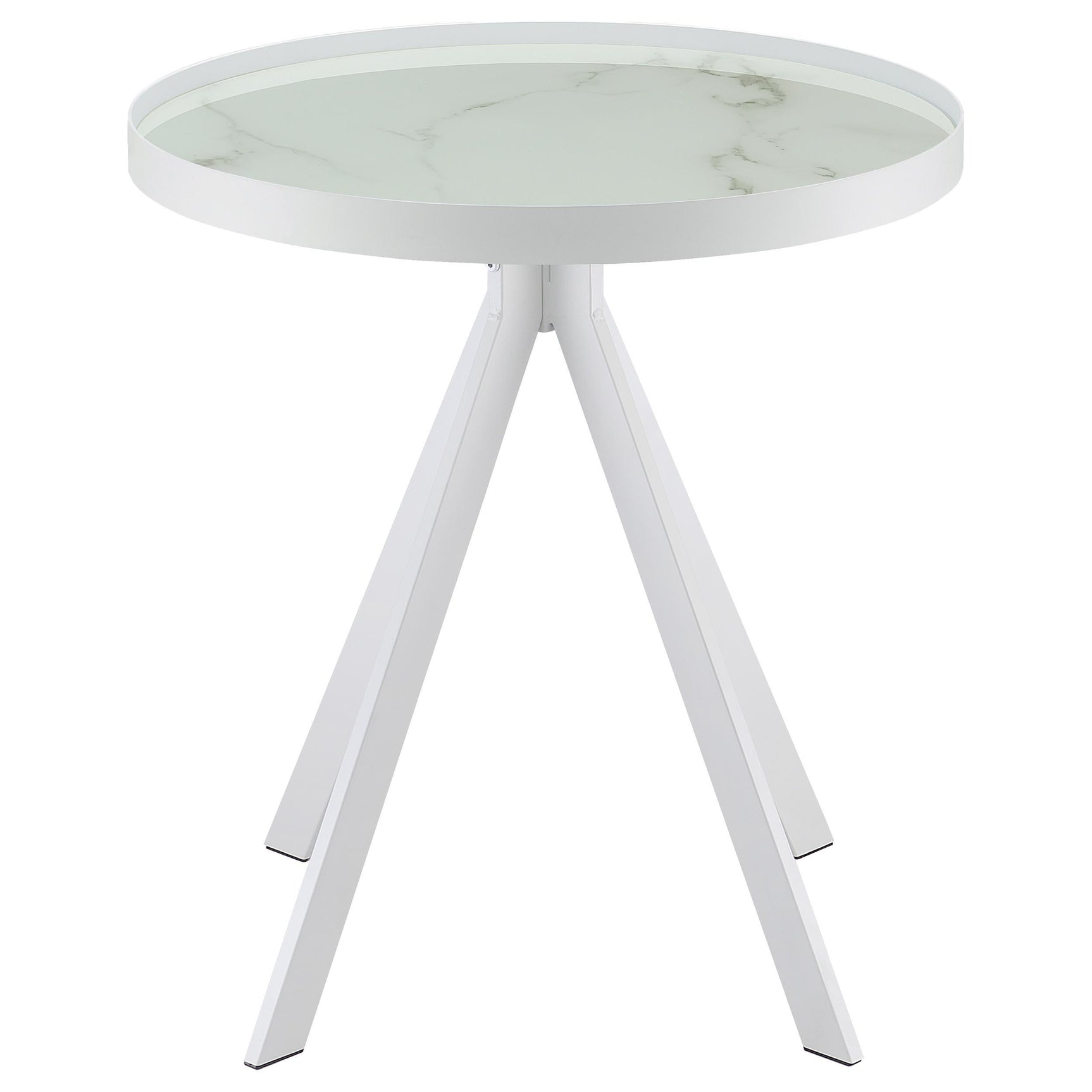 Briggs modern round end table side view