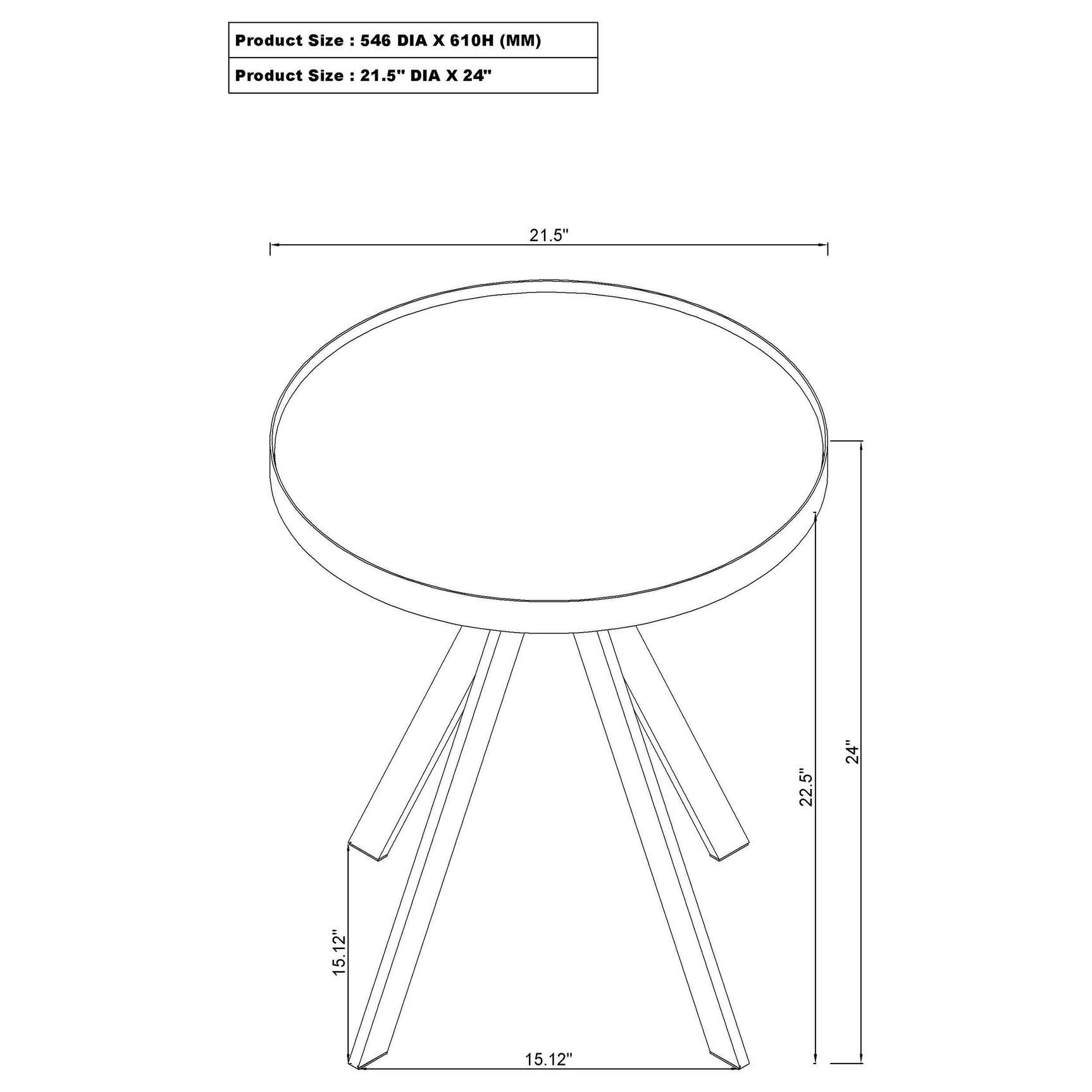 Briggs end table full height view