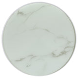 Close-up of marble-patterned glass surface on Briggs coffee table