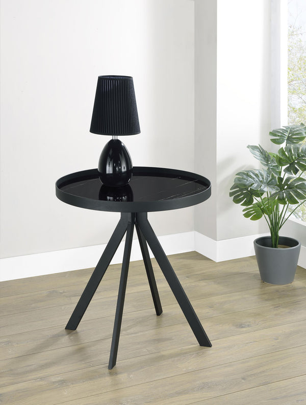 Briggs side table black metal frame front view