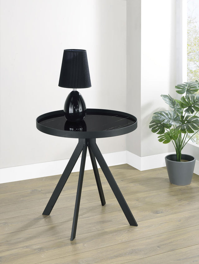 Briggs side table black metal frame front view