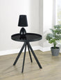 Briggs side table black metal frame front view