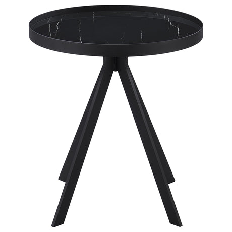 Briggs tempered glass top with marble pattern detail