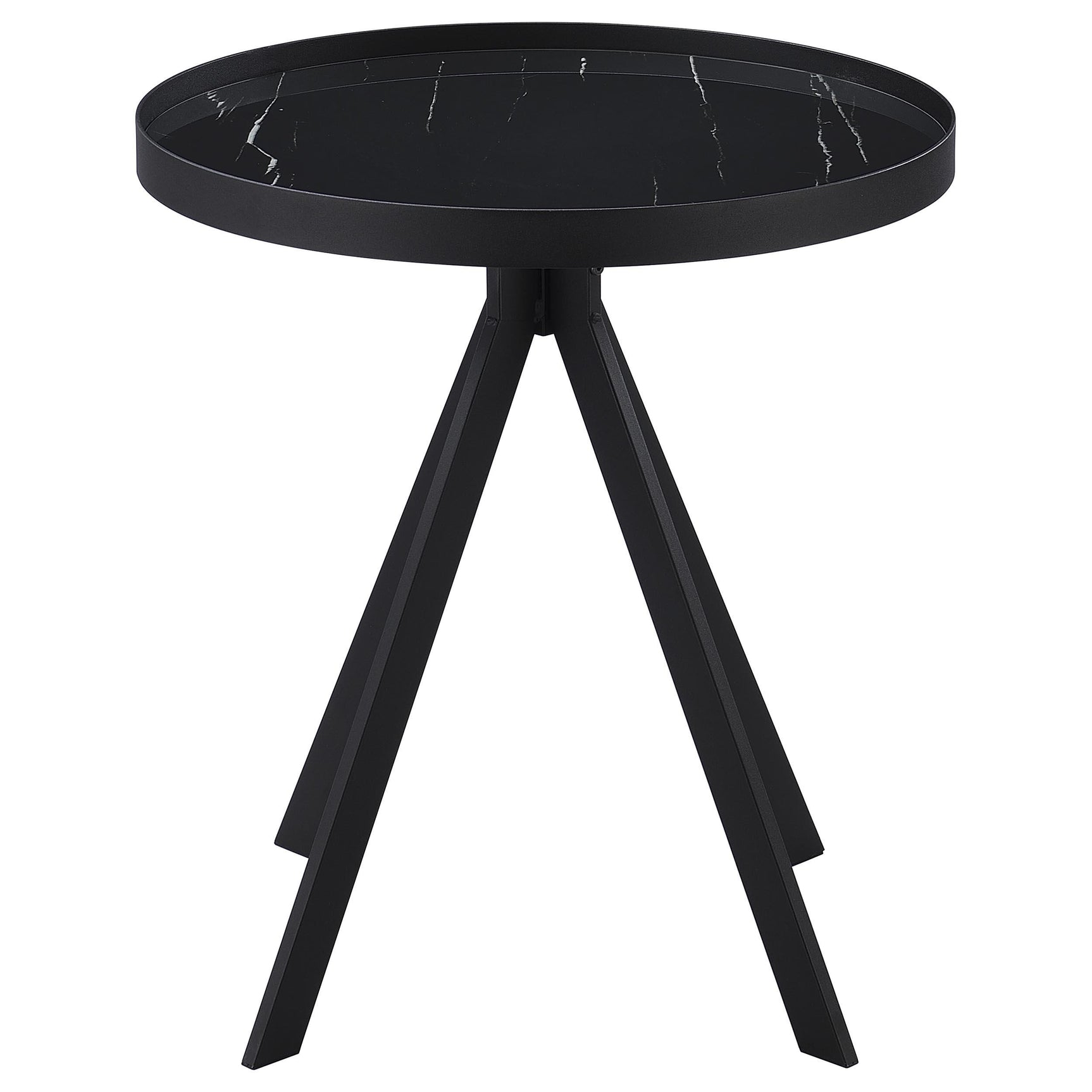 Briggs minimalist black metal round end table overall
