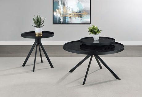 Briggs compact round marble top side table