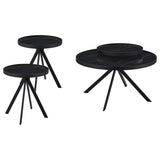 Briggs coffee table shown from angled top view showing marble-pattern glass