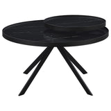 Detail of metal frame and leveler on Briggs coffee table