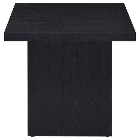 Coffee and end table set showing plastic glides under legs