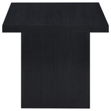 Modern black coffee table top view