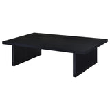 Contemporary black rectangular coffee table in living room