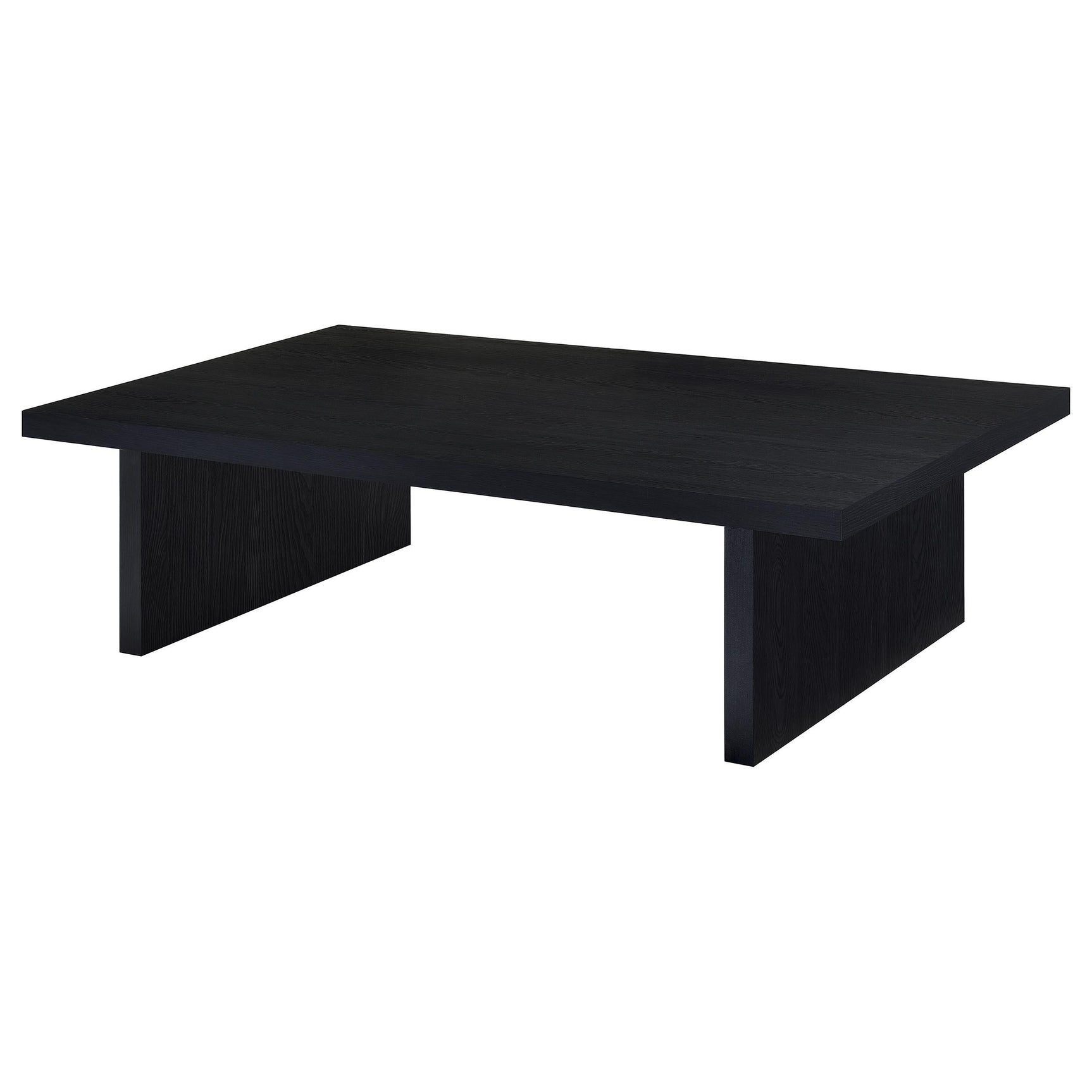 Contemporary black rectangular coffee table in living room