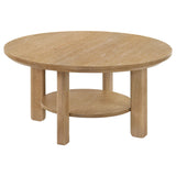 Low shelf storage below tabletop on Ottowa coffee table