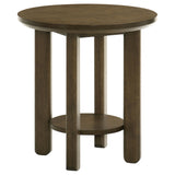 Ottowa 2-piece round wood coffee table set in brown finish