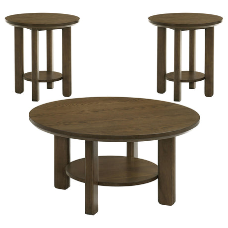 Ottowa coffee table round top and shelf angle