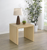 Canoga Side Table warm light oak finish close-up