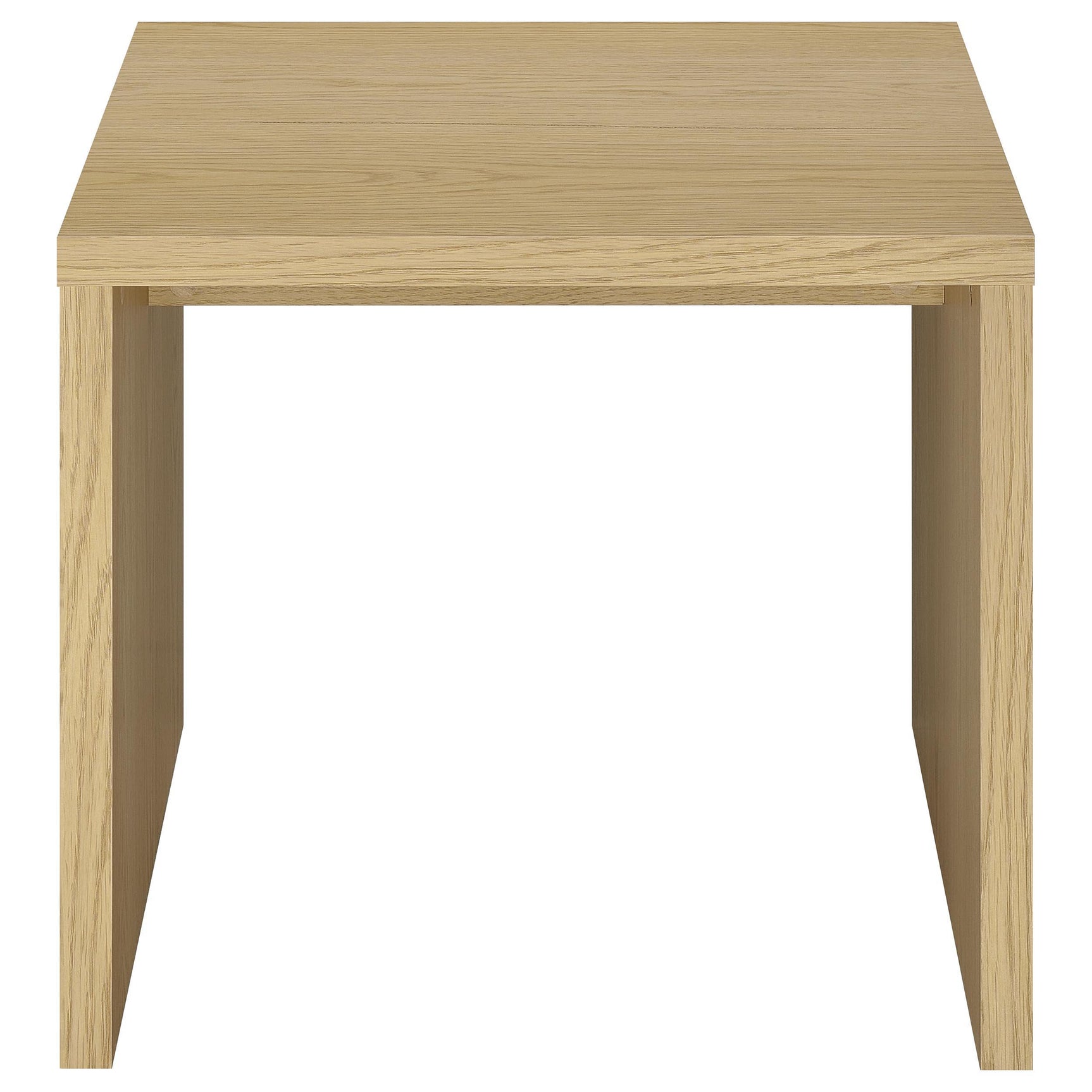 Close-up of light oak woodgrain texture on coffee table