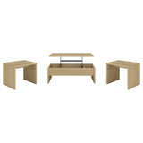 Canoga lift top cocktail coffee table with storage, side view