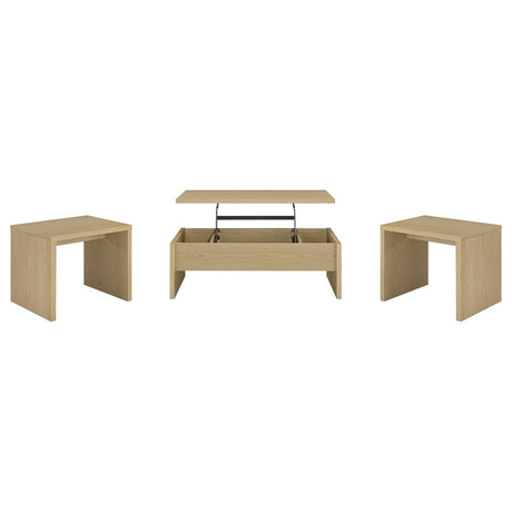 Canoga lift top cocktail coffee table with storage, side view