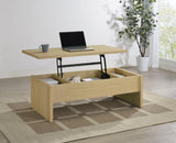 Canoga coffee table lift-top opened showing storage