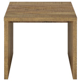 Top view showing mango wood grain and true square edges