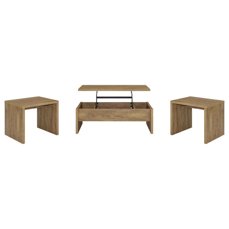 Canoga lift-top coffee table lifted showing storage