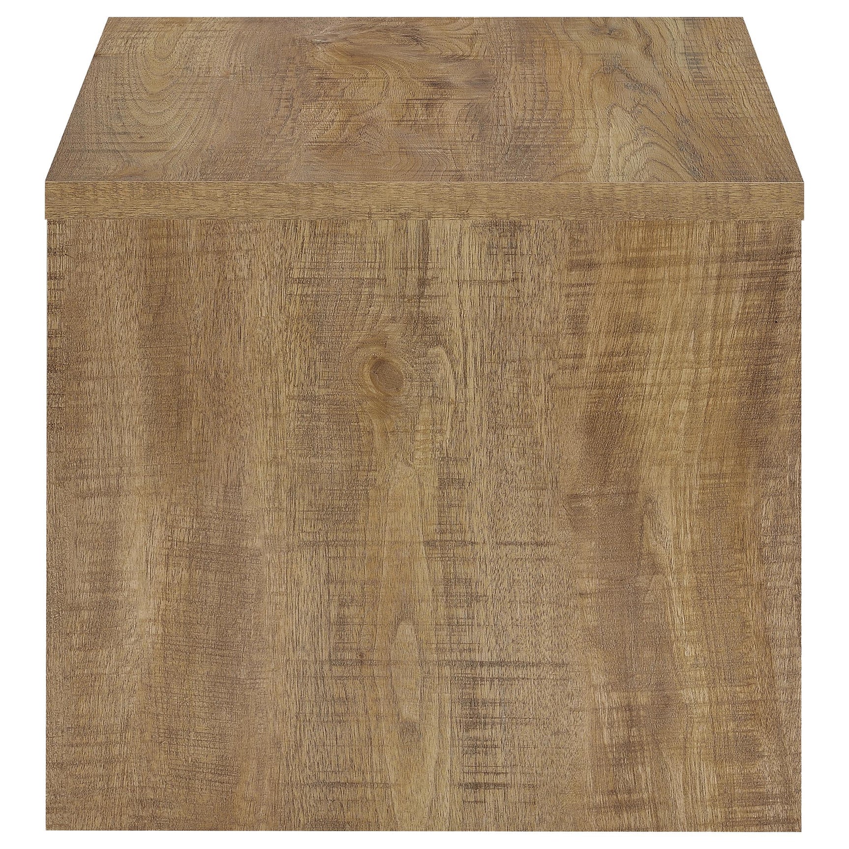 Canoga coffee table set showing square edge profile