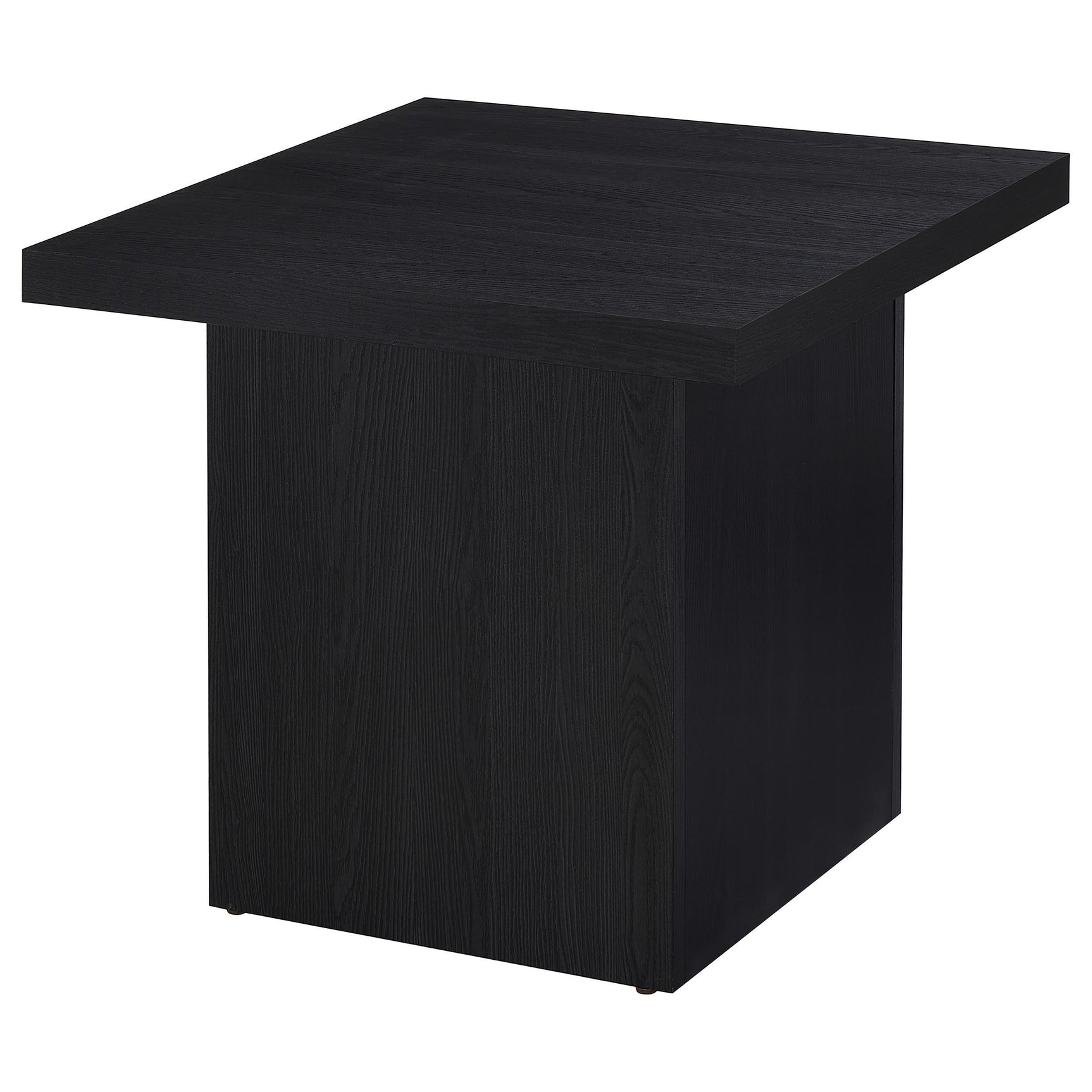 Black melamine veneer close-up on table surface