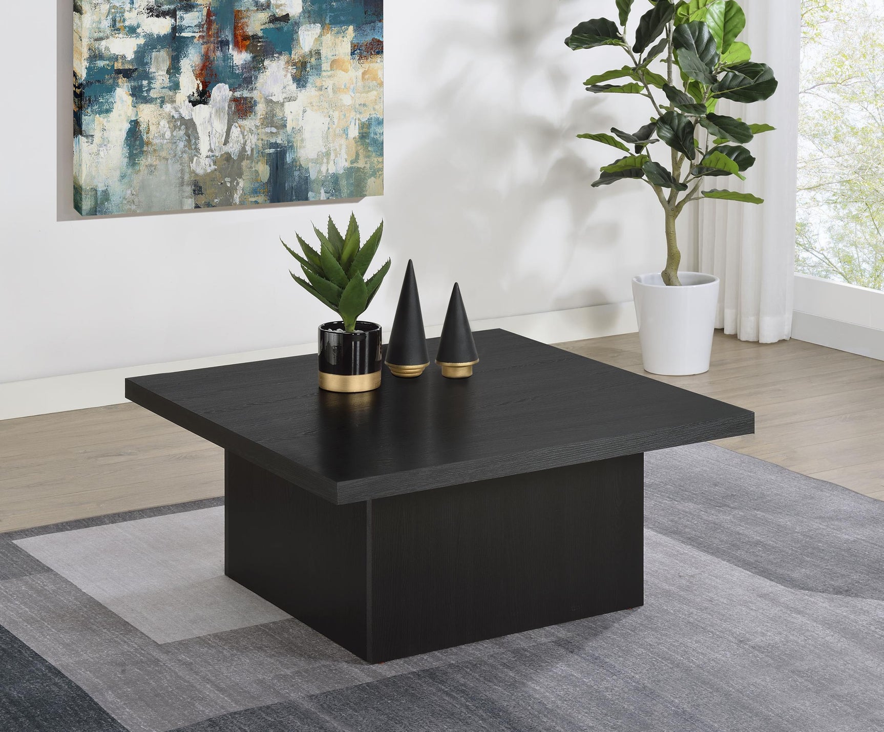 Devar Coffee Table side angle showing melamine veneer