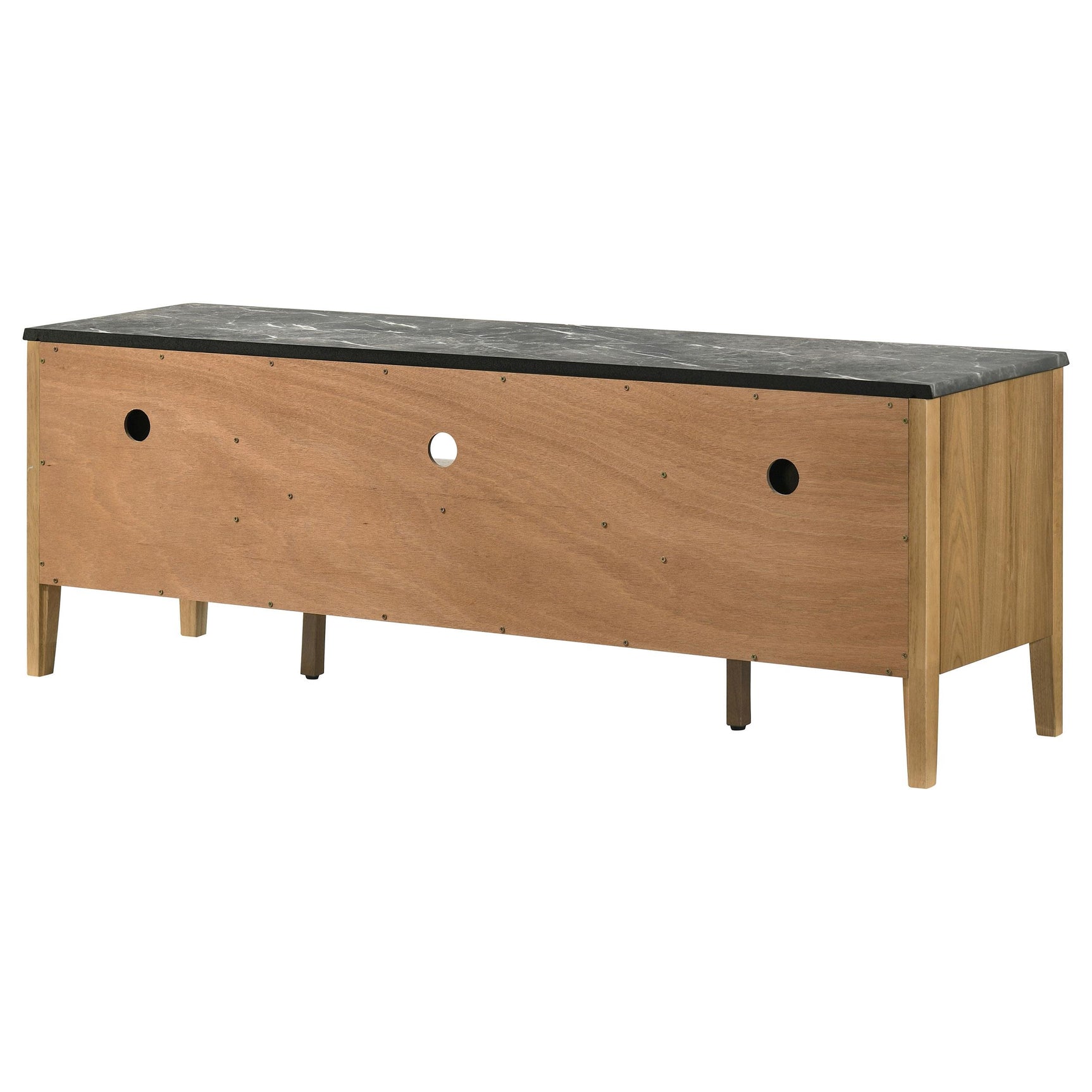 Bradley 63-inch 2-Door SmartTop TV Stand in grey and natural ash finish