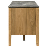 Bradley 63-inch 2-Door SmartTop TV Stand in grey and natural ash finish