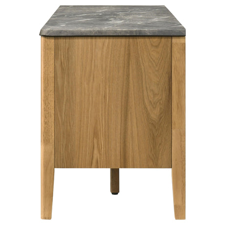 Bradley 63-inch 2-Door SmartTop TV Stand in grey and natural ash finish