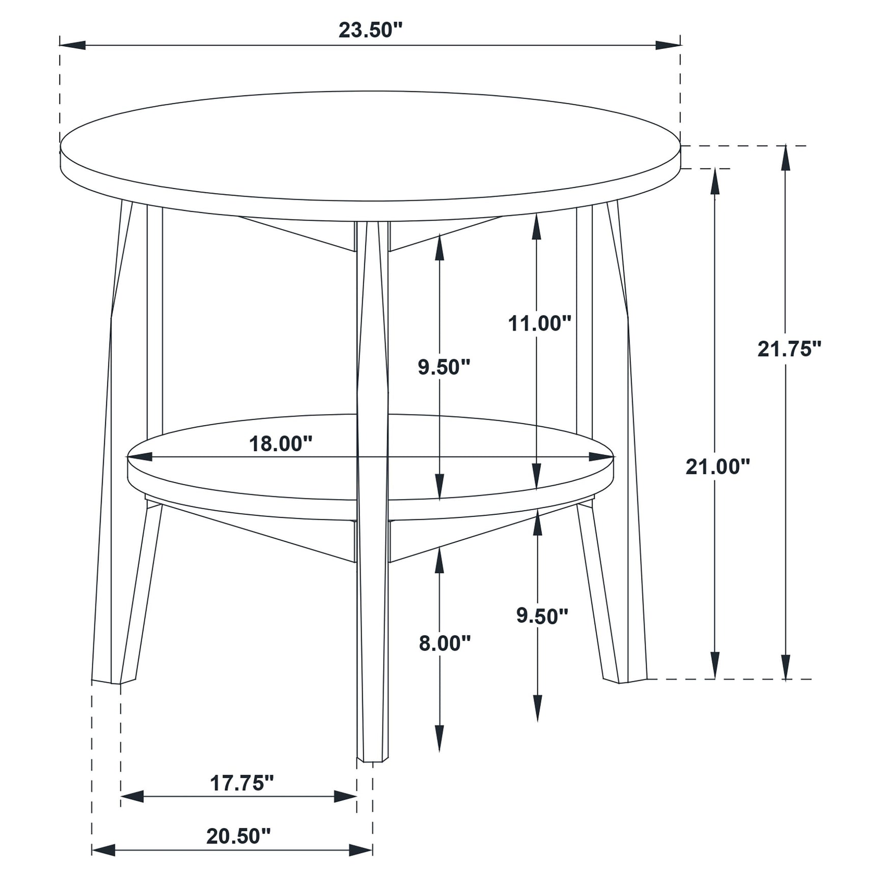 Assembly instruction booklet and hardware for Bradley Round Side Table