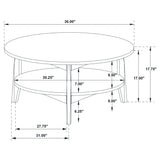 Bradley Round SmartTop Coffee Table view of underside showing construction