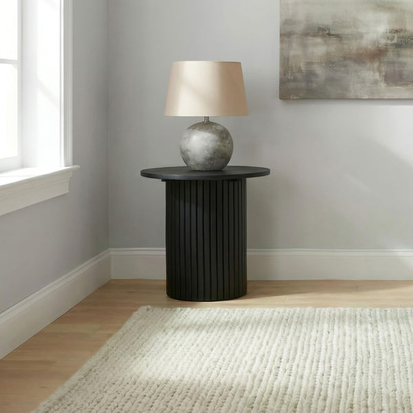 Hamlyn side table showing fluted pedestal base