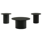 Hamlyn coffee table close-up showing fluted pedestal base