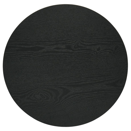 Set of coffee table and two end tables in black finish