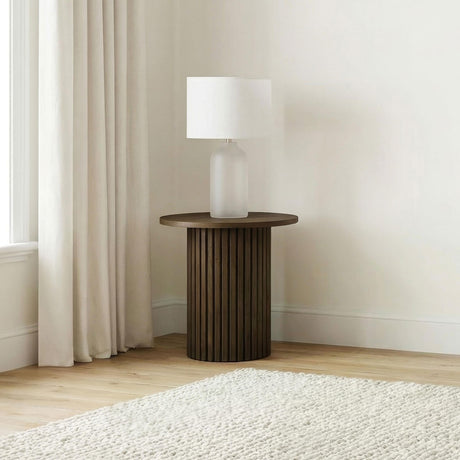 Hamlyn Side Table fluted pedestal base detail